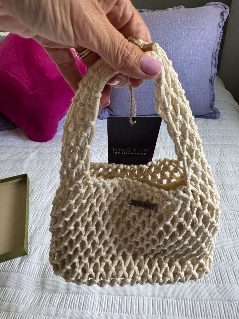 Shihreen Cream Crochet Shoulder Bag